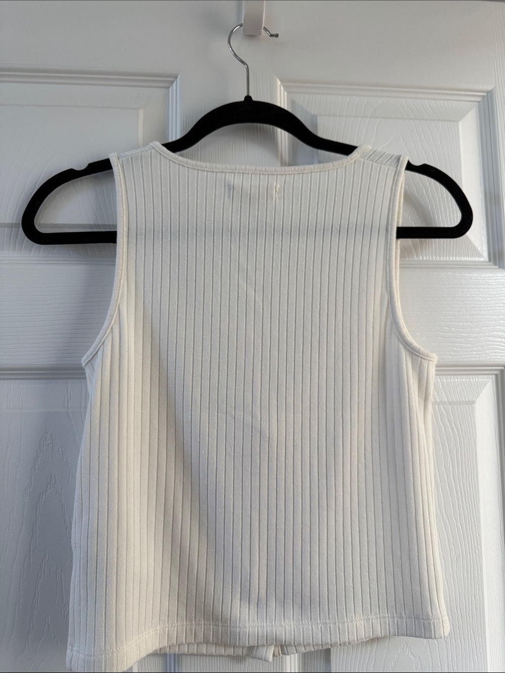 Madewell Ivory Ribbed Button-Front Tank - Picture 3 of 4